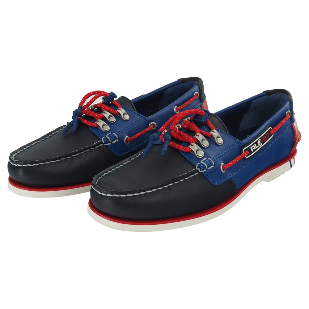 Polo Ralph Lauren Merton Color-Blocked Leather Boat Shoe